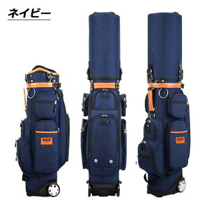 キャディバッグ 2輪キャスター ポータブルゴルフバッグ PGM メンズ レディース キャスター付き フルセパレーター 防水 大容量 ゴルフバッグ ゴルフケース 移動楽々 持ち運び 伸縮自在フード