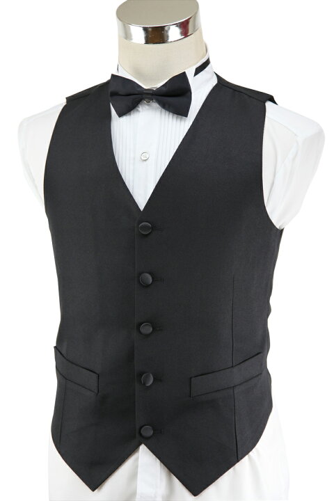 楽天市場 ベスト 蝶ネクタイ付き2点セット カフェ バー 結婚式 ウエディング 二次会 パーティ グルームズマン ブラック ホワイト 男女兼用 02vt013 Wonder Stage