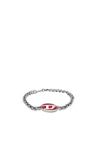 yK戵X̔izDIESEL Dx1445 Red enamel and stainless steel chain bracelet fB[[ uXbg