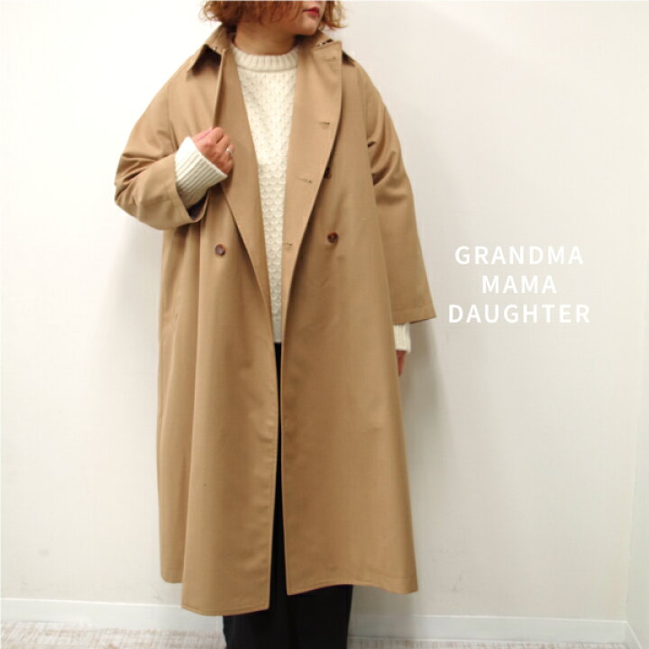 楽天市場】ギャバワイドトレンチコート 【GRANDMA MAMA DAUGHTER 