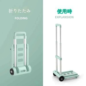 アウトドア キャリーカート 台車 折りたたみ 軽量 コンパクト キャスター付き 静音 小型 女性 おしゃれ 家庭用 室内 2/4輪 買い物 持ち運び オフィス 3色