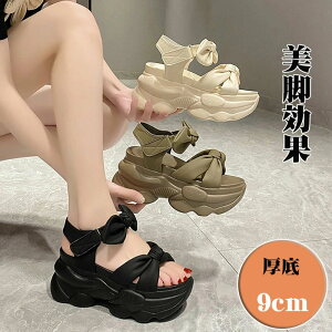 スポーツサンダル 厚底レディース 厚底サンダル ビーチサンダル コンフォートサンダル 軽量 リボン シューズ ハイヒール 9cm レディース ビーチサンダル 厚底靴 ベルクロ スニーカー サンダ