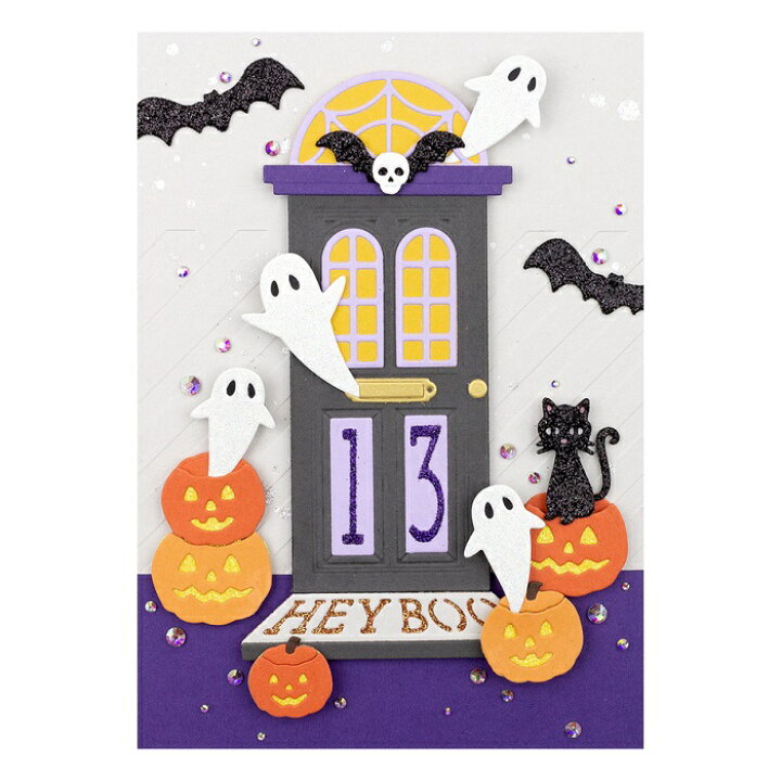 楽天市場 S4 1139 スペルバインダーズ ダイ 抜型 Open House Boo おばけ かぼちゃ ねこ コウモリ 英語テキスト ハロウィン ワンダーハウス
