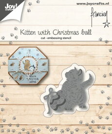 6002-1149/ジョイ・クラフツ/ダイ（抜型）/kitten with christmas ball子猫とクリスマスボール