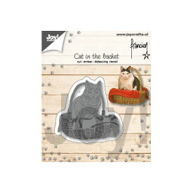 【6002-1360】/ジョイ・クラフツ/ダイ（抜型）/Cat in the basket　ねことバスケット　猫とバスケット　ネコトバスケット