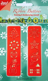 6002-2004/ジョイ・クラフツ/ダイ（抜型）/2 Christmas ribbon button クリスマス リボン ボタン