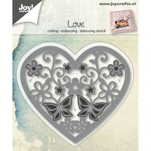 6002-0664/�W���C�E�N���t�c/�_�C�i���^�j/Heart with flowers butterfly �n�[�g �� ��