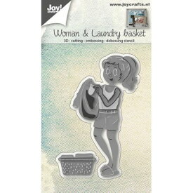 6002-0674/ジョイ・クラフツ/ダイ（抜型）/3D-Woman with laundrybasket 洗濯物 女性 物干し