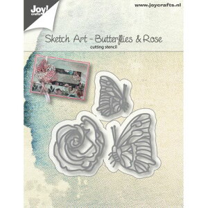 6002-1134/WCENtc/_Ci^j/Sketch Art Butterflies and rose  o^tC o KN [Y