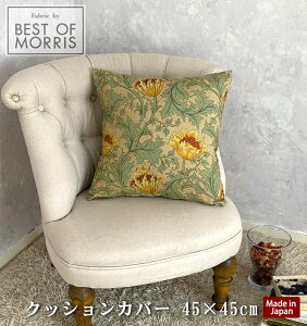 �y���[���֑Ή��z�yFabric by BEST OF MORRIS�z�y���{���z�N�b�V�����J�o�[ �p�^ 45×45cm �����X�f�U�C�� �A�l���l �O���[�� �t�@�u���b�N �o�C �x�X�g �I�u �����X �E�B���A���E�����X ��100% ����