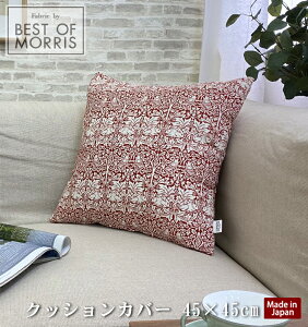�y���[���֑Ή��z�yFabric by BEST OF MORRIS�z�y���{���z�N�b�V�����J�o�[ �p�^ 45×45cm �����X�f�U�C�� �u���U�[���r�b�g ���b�h �t�@�u���b�N �o�C �x�X�g �I�u �����X �E�B���A���E�����X ��10