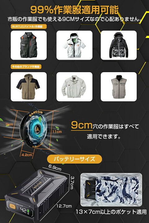 楽天市場】作業服 2025超強風 42V超高出力 40500mAhバッテリー 連続 