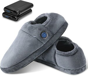 \期間限定 ポイント10倍/ 【5秒で感熱!電気足温器】 電気スリッパ コードレス 両面発熱 足温器 2個バッテリー付き(8000mAh) フットウォーマー 3段階調整切替 45-65℃温度調節 NTC温度制御