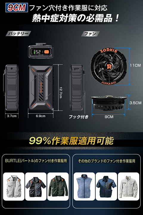 楽天市場】【2026酷夏新登場 52V超高出力】ファンバッテリーセット 