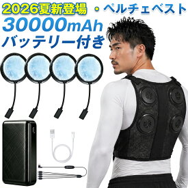 [即日出荷] ＼期間限定 ポイント10倍／ペルチェベスト 冷却ブレート付き【2026夏新登場＆30000mAhバッテリー】ペルチェ素子 ペルチェ式 バッテリーセット クールベスト 薄型＆コンパクト フリーサイズ 静音 ワークマン 空調作業服と併用可 水洗い可 [日本正規品]