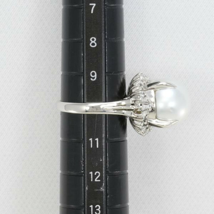 楽天市場】PT900 プラチナ リング 指輪 10号 南洋真珠 約12mm ダイヤ  