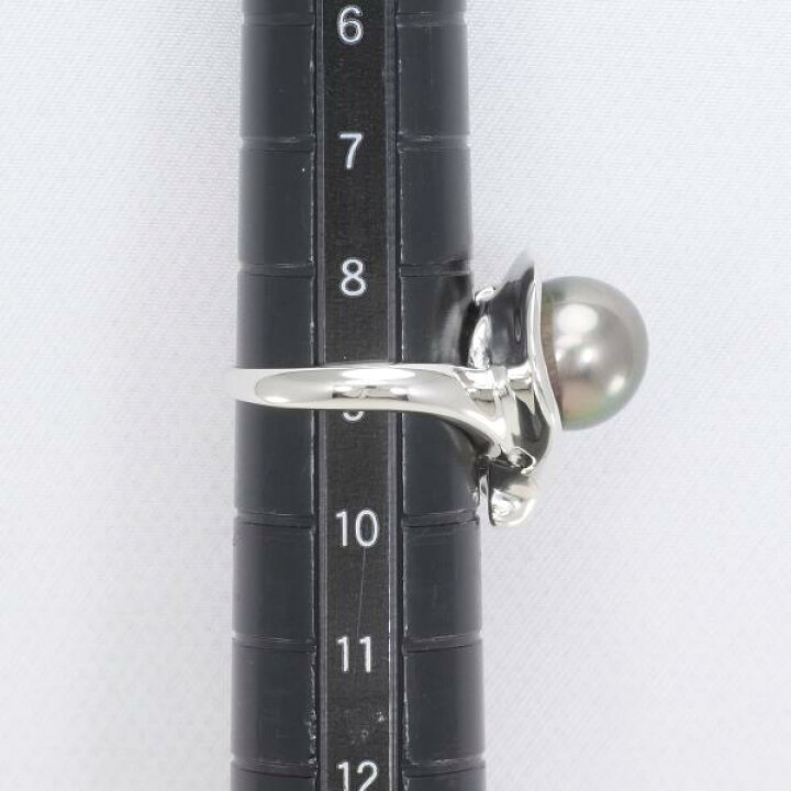 楽天市場】PT850 プラチナ リング 指輪 9号 パール 約10mm ダイヤ 0.08  