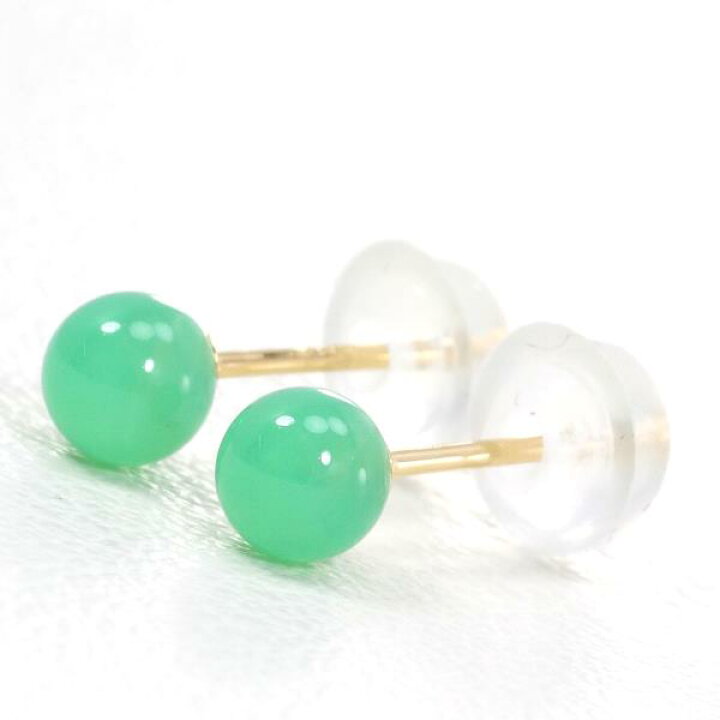 楽天市場】K18 18金 YG イエローゴールド ピアス クリソプレーズ 総 