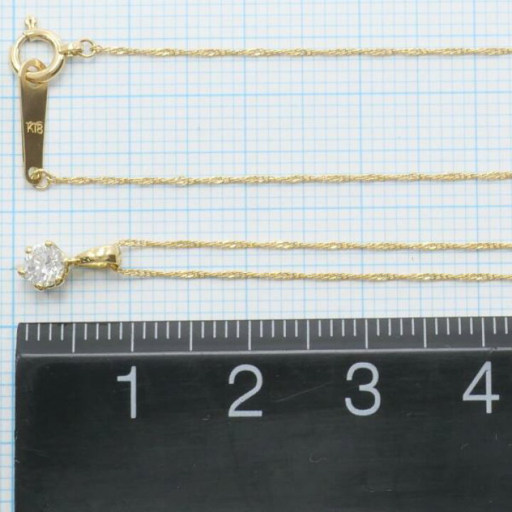 楽天市場】K18 18金 YG イエローゴールド ネックレス ダイヤ 0.2 総  