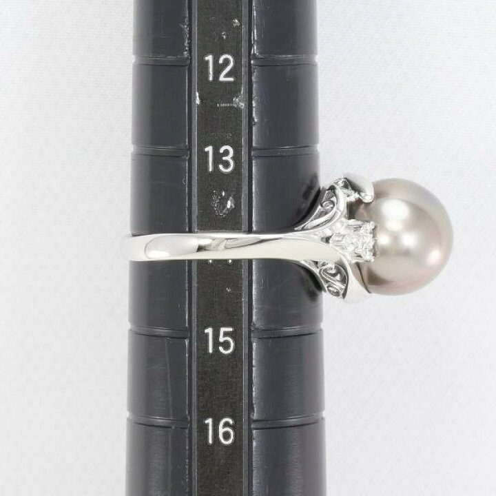 楽天市場】PT900 プラチナ リング 指輪 14号 パール 約10mm ダイヤ  