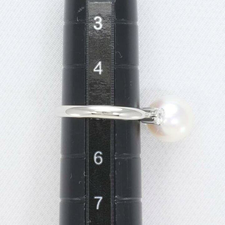 楽天市場】PT900 プラチナ リング 指輪 5号 パール 約8.5mm ダイヤ  