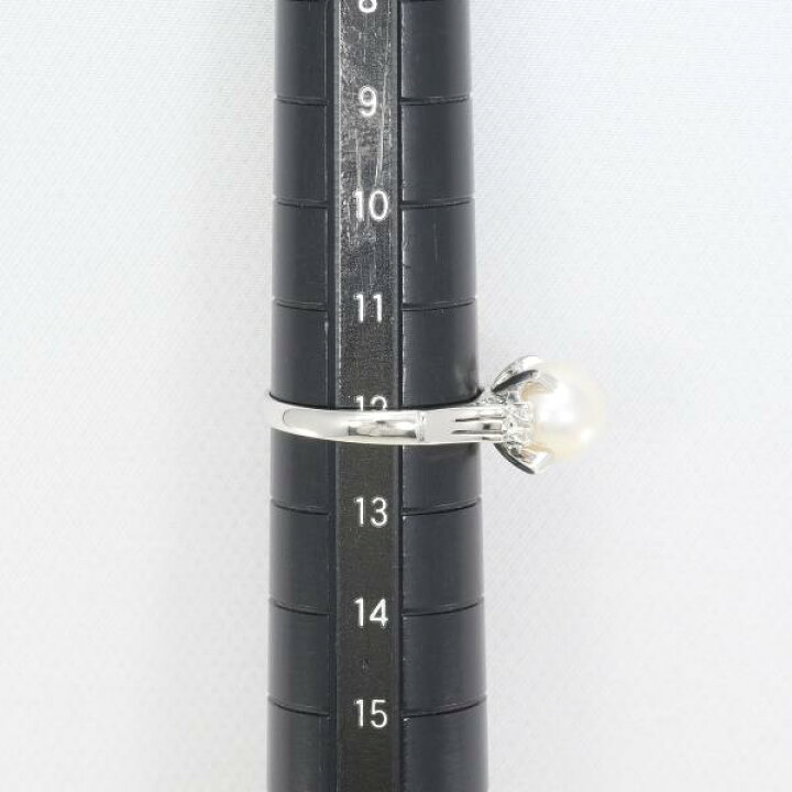 楽天市場】PT900 プラチナ リング 指輪 12号 パール 約8mm ダイヤ 0.05  