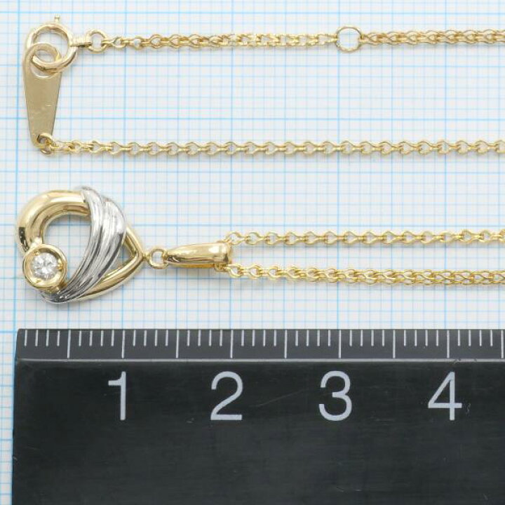 楽天市場】PT900 プラチナ K18YG ネックレス ダイヤ 0.06 総重量約3.7g  