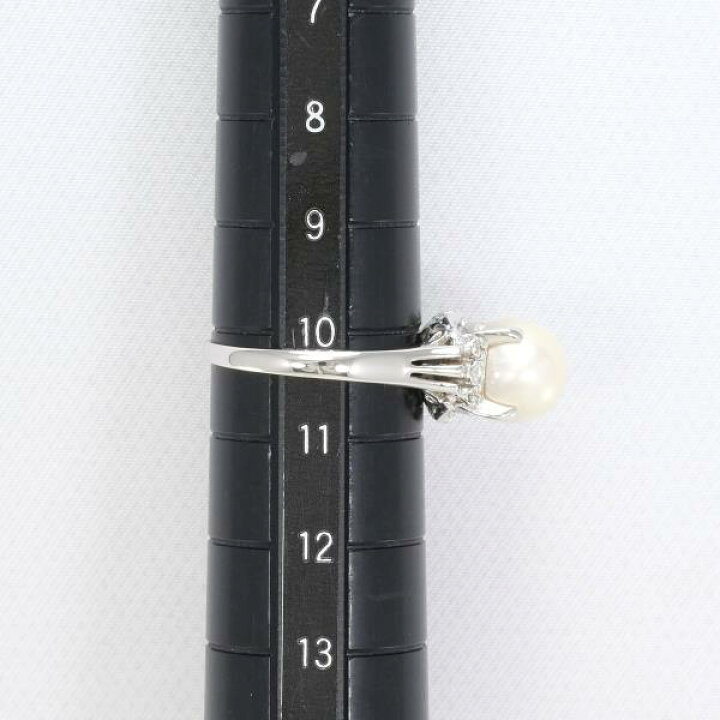 楽天市場】PT900 プラチナ リング 指輪 10号 パール 約8mm ダイヤ 総  
