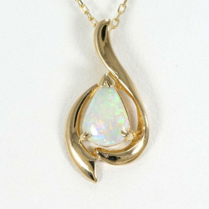 14K YG ネックレス necklace ボルダーオパール 総重量約3.5g 約41cm  