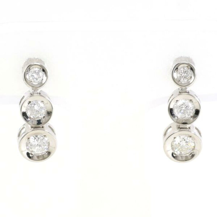 PT900 プラチナ イヤリング ダイヤ 0.20 ×2 総重量約0.6g ジュエリー  