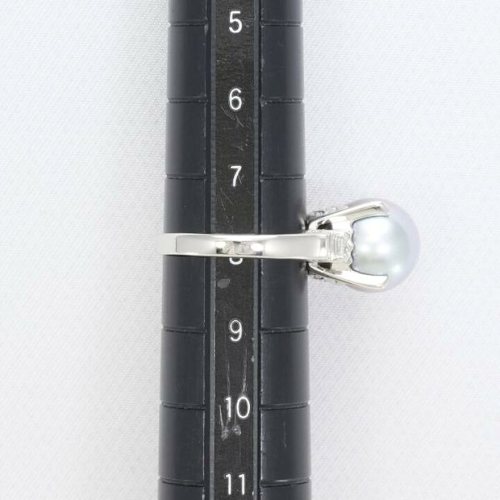 楽天市場】PT900 プラチナ リング 指輪 8号 パール 約10mm ダイヤ 0.12  
