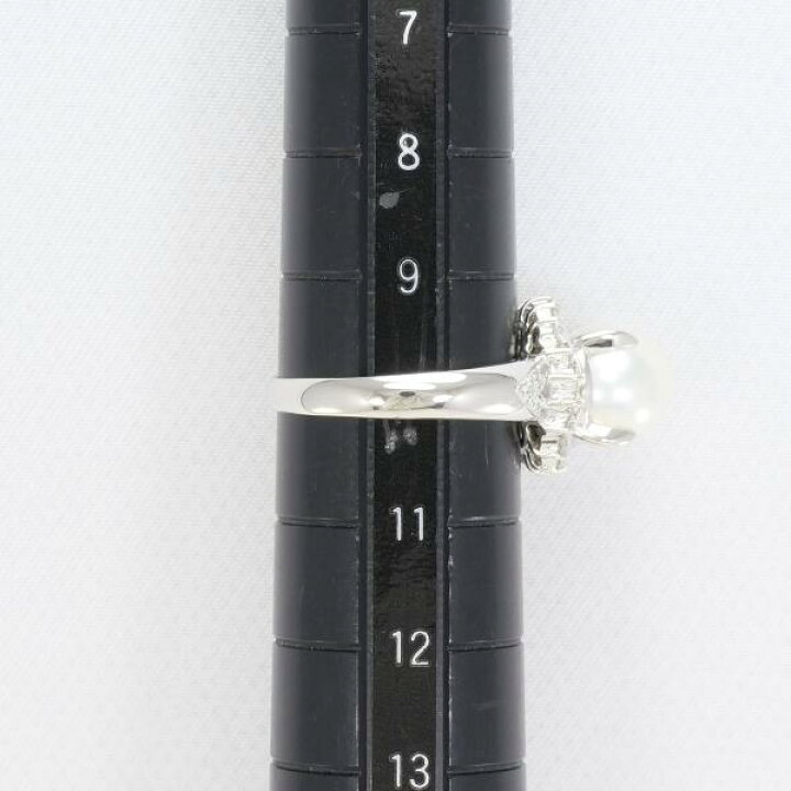 楽天市場】PT900 プラチナ リング 指輪 10号 パール 約8mm ダイヤ 総  