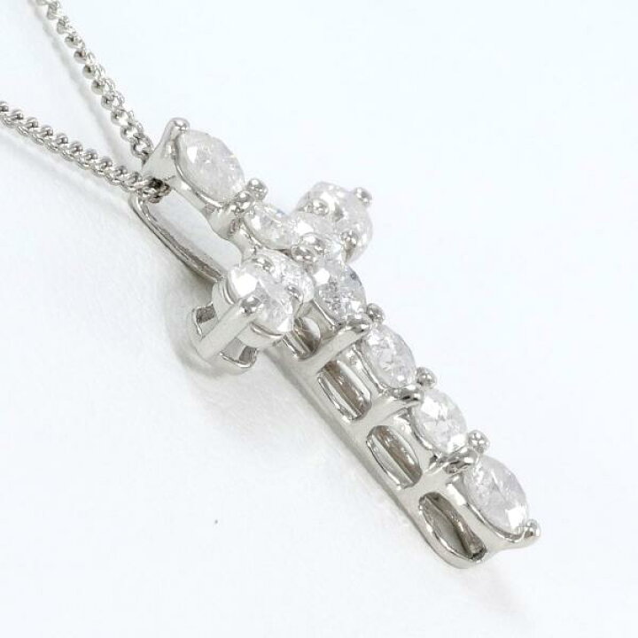 楽天市場】PT900 プラチナ PT850 ネックレス ダイヤ 1.00 総重量約2.6g  