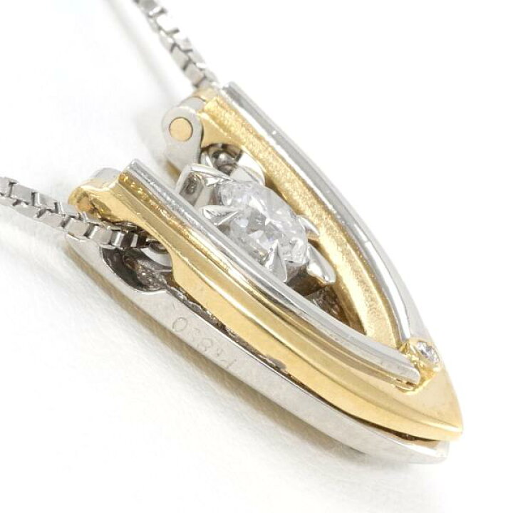 楽天市場】PT850 プラチナ K18YG ネックレス ダイヤ 約0.3ct 鑑定書 総  