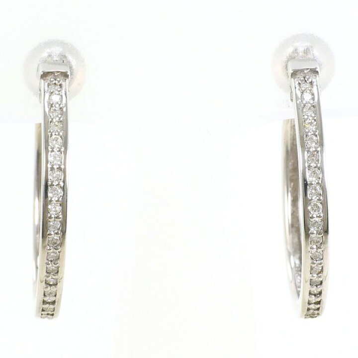楽天市場】K18 18金 WG ホワイトゴールド ピアス ダイヤ 0.12 ×2  