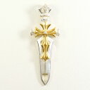 ウルフマンブラザーズ セイクリッドロングブレード シルバー925 YGメッキ ペンダントトップ ダイヤ 0.02ct 総重量約9.…