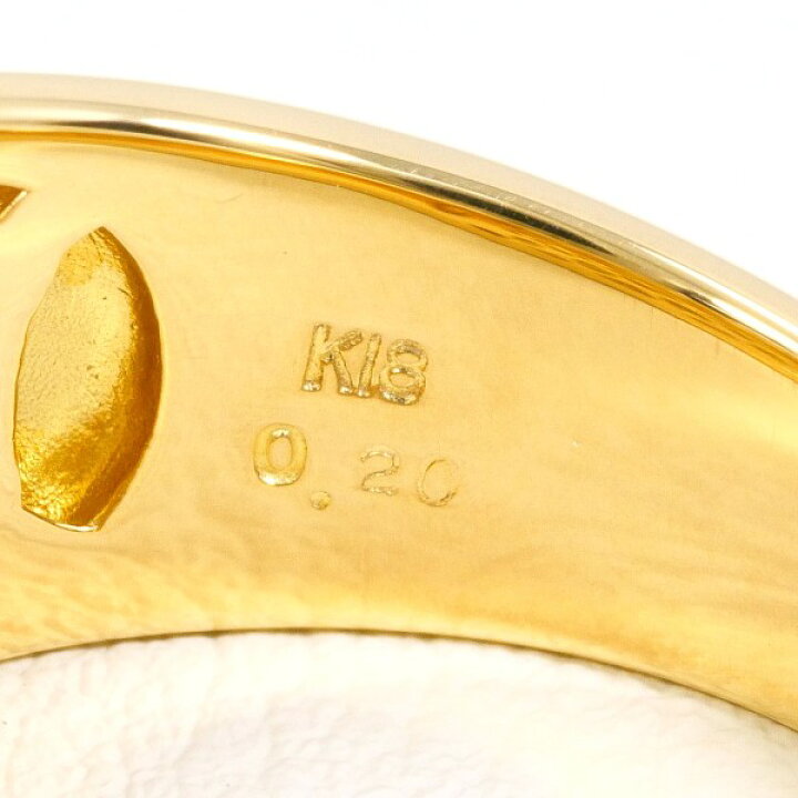 楽天市場】K18 18金 YG イエローゴールド リング 指輪 21号 ダイヤ  