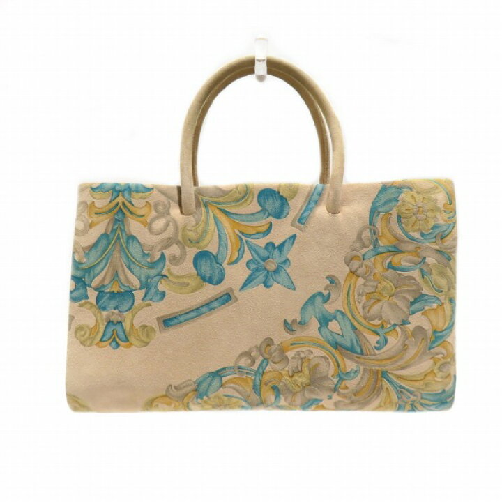 楽天市場】ロエベ LOEWE 花柄 ベージュ ブルー スエード バッグ 