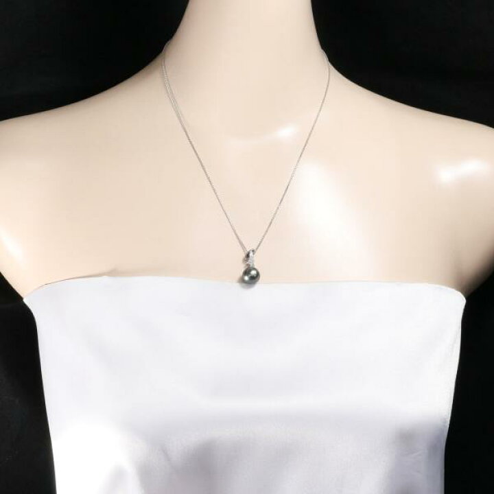 楽天市場】18K WG ネックレス パール ダイヤ 0.07 総重量約4.8g 約45cm 