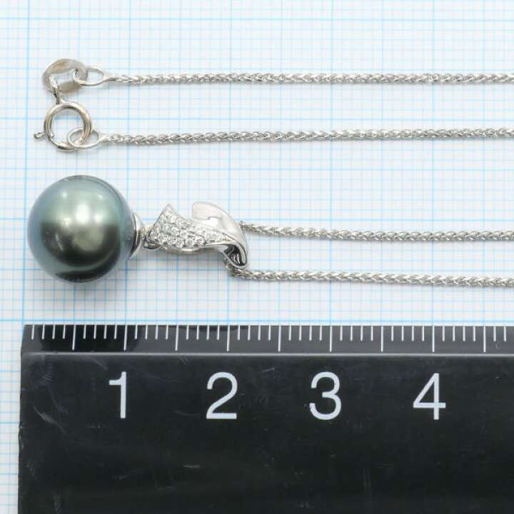 楽天市場】18K WG ネックレス パール ダイヤ 0.07 総重量約4.8g 約45cm 