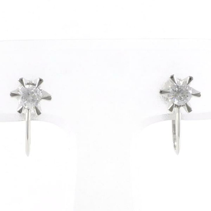 PT900 プラチナ イヤリング ダイヤ 0.20 ×2 総重量約0.6g ジュエリー  