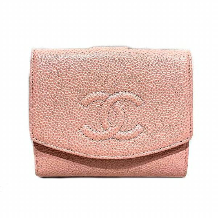 楽天市場】シャネル CHANEL キャビアスキン ピンク Wホック 8番台 財布  