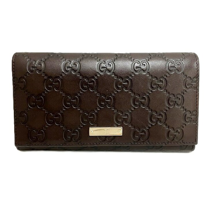 楽天市場】グッチ GUCCI グッチシマ 244946 ダークブラウン レザー 長 