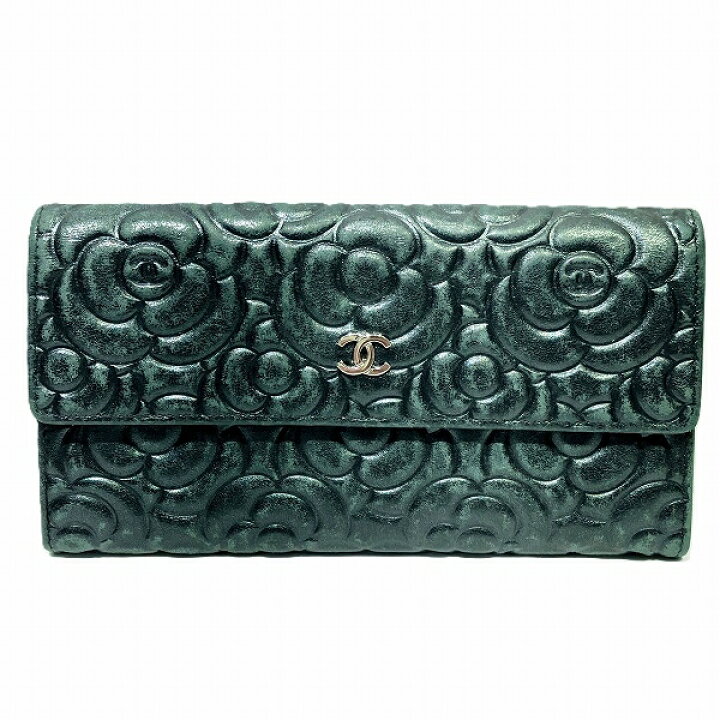 楽天市場】シャネル CHANEL ココマーク カメリア 長財布 2つ折り財布  