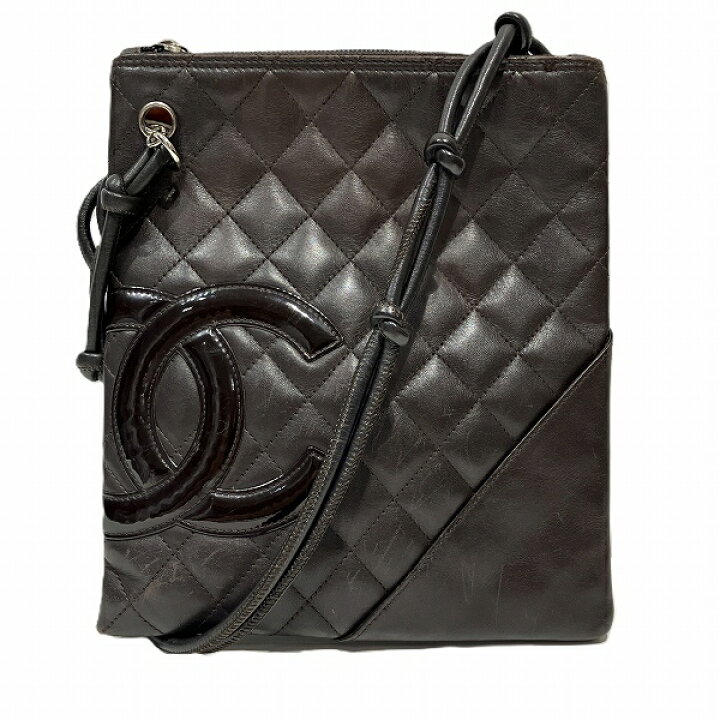 楽天市場】シャネル CHANEL カンボンライン ブラウン レザー バッグ 