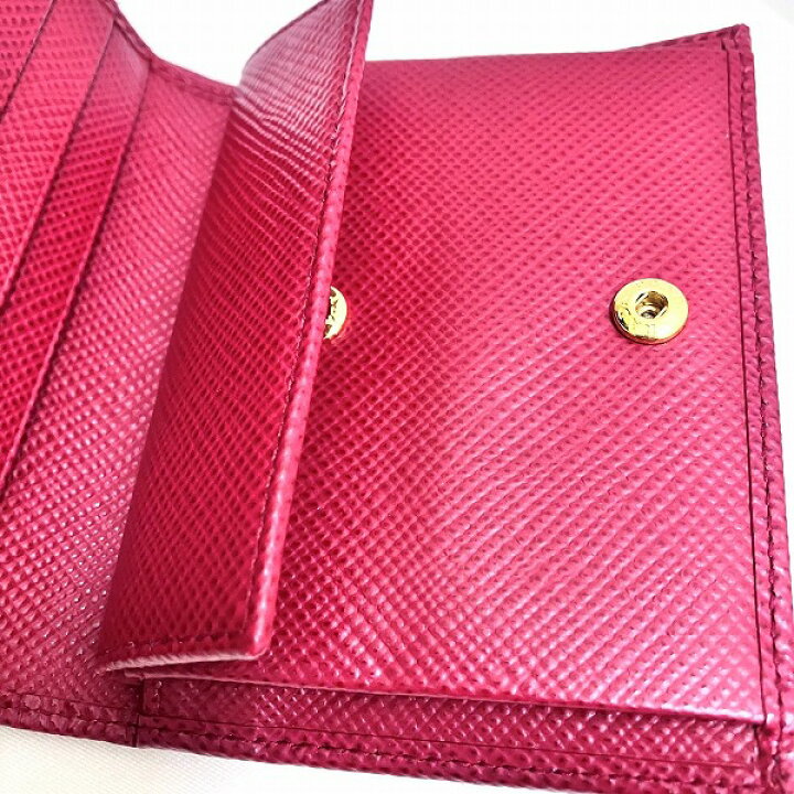 楽天市場】プラダ PRADA サフィアーノ 1MV204 レッド 財布 2つ折り財布  