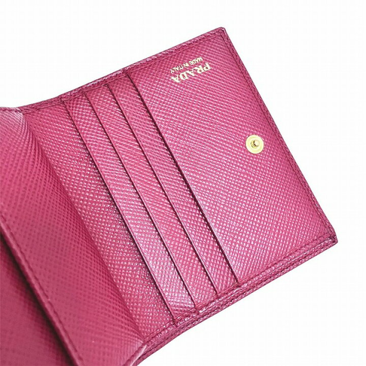 楽天市場】プラダ PRADA サフィアーノ 1MV204 レッド 財布 2つ折り財布  