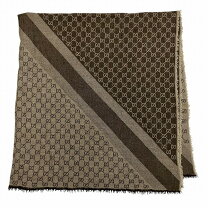 美品 GUCCI グッチ 620547 チェック 大判 マフラー ストール ショール  