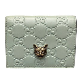 グッチ GUCCI グッチシマ リネアキャット 548057 2つ折り財布 レディース 送料無料 【中古】