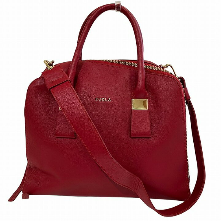 楽天市場】フルラ FURLA レッド レザー 2WAY バッグ ハンドバッグ 